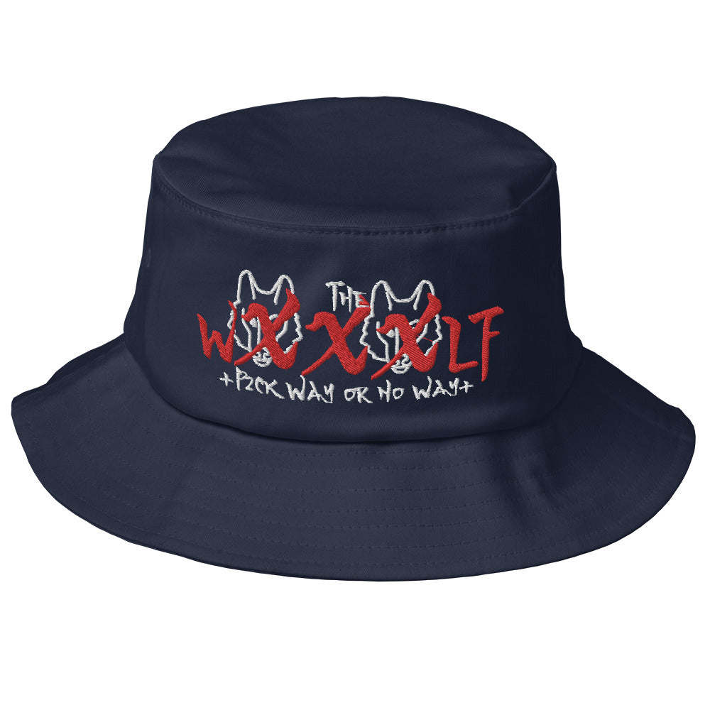 Red Wxxxlf Old School Bucket Hat