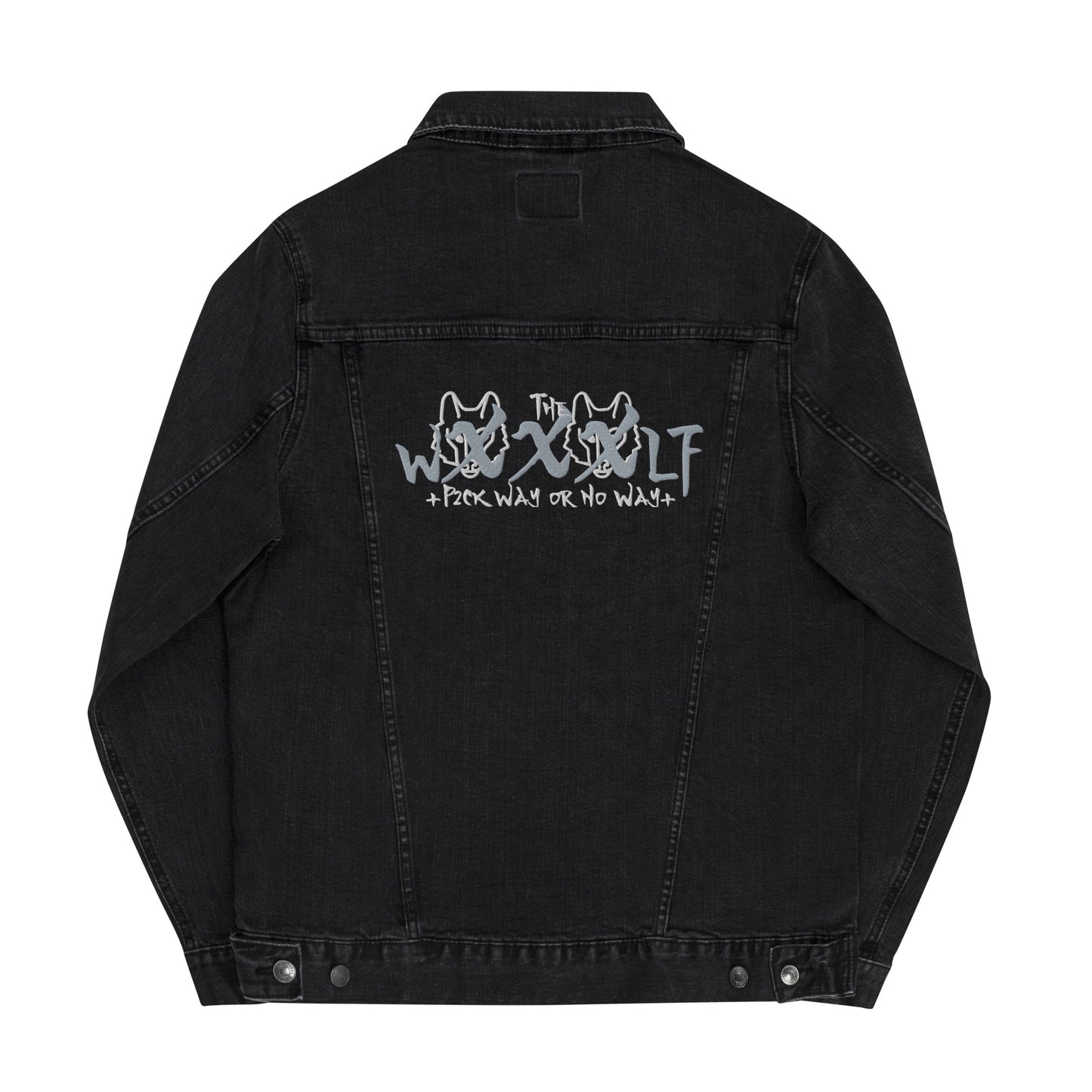 "Wxxxlf" Charcoal Black Denim Jacket